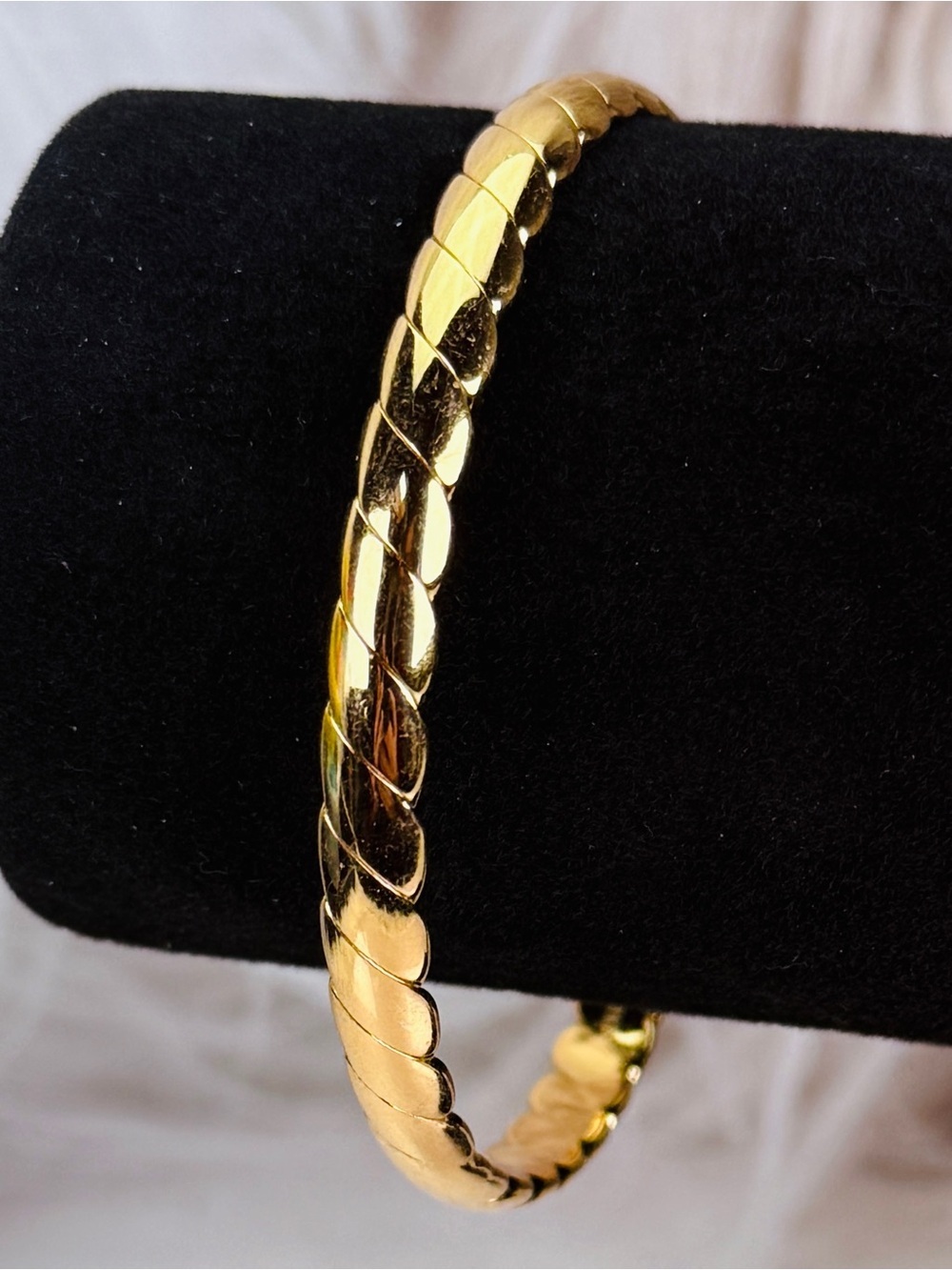 Monet Twisted Goldtone weighted Stacking Bangle Bracelet